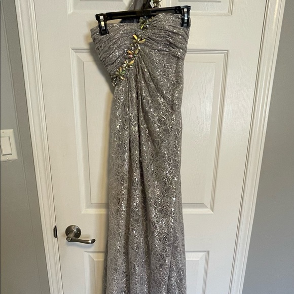 Silver Strapless/one-shoulder Prom Dress - Picture 2 of 8